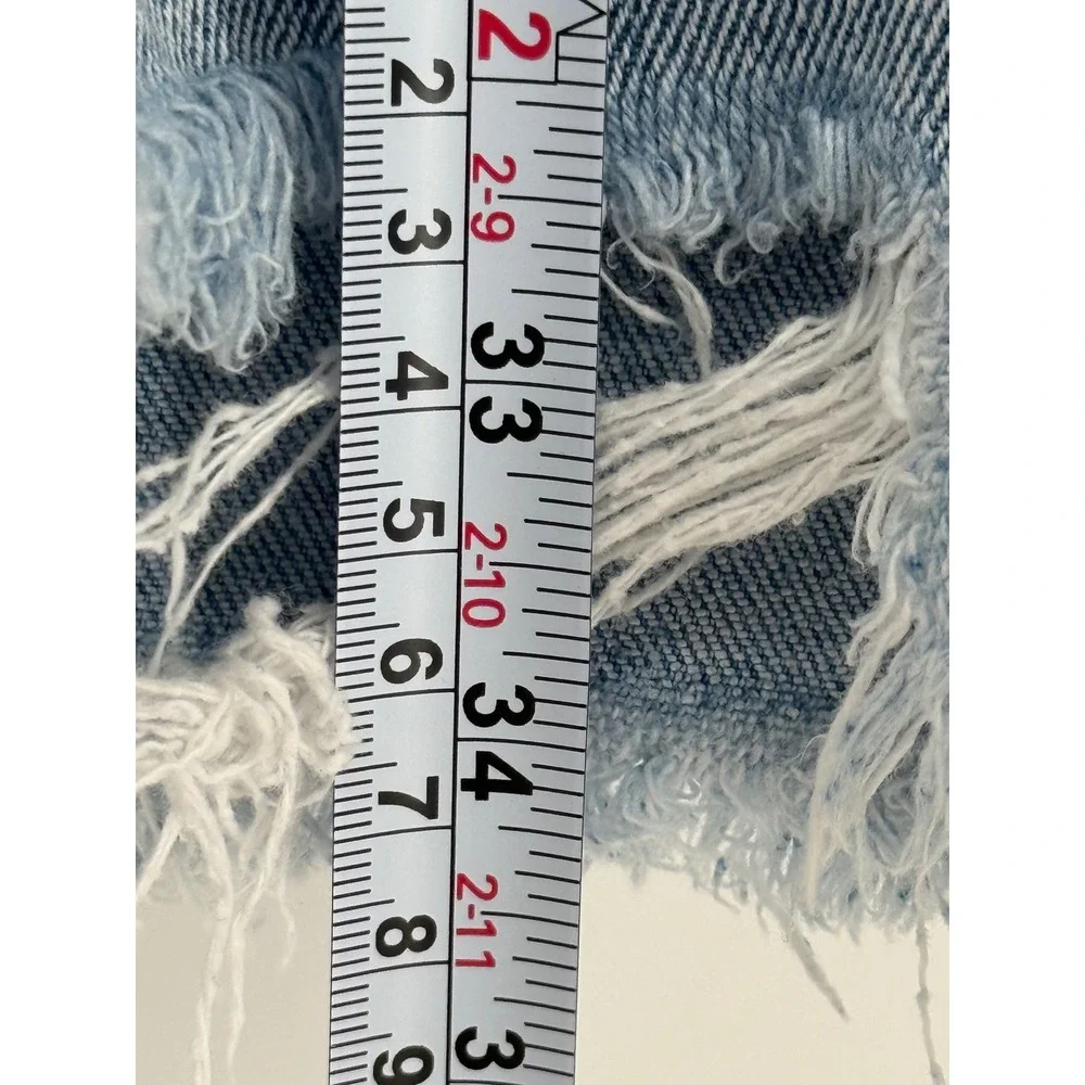 By Rewash Brand Distressed Straight Leg Jeans Light Wash Blue Sz 11/30